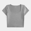 Soft Stretch Seamless Fabric Square-Neck Baby Tee,Soft Stretch Seamless Fabric Square-Neck Baby Tee Soft Stretch Seamless Fabric Square-Neck Baby Tee,Soft Stretch Seamless Fabric Square-Neck Baby Tee