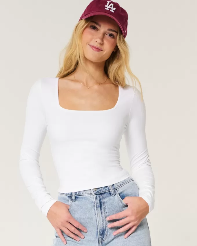 Soft Stretch Seamless Fabric Square-Neck Top,Soft Stretch Seamless Fabric Square-Neck Top Soft Stretch Seamless Fabric Square-Neck Top,Soft Stretch Seamless Fabric Square-Neck Top