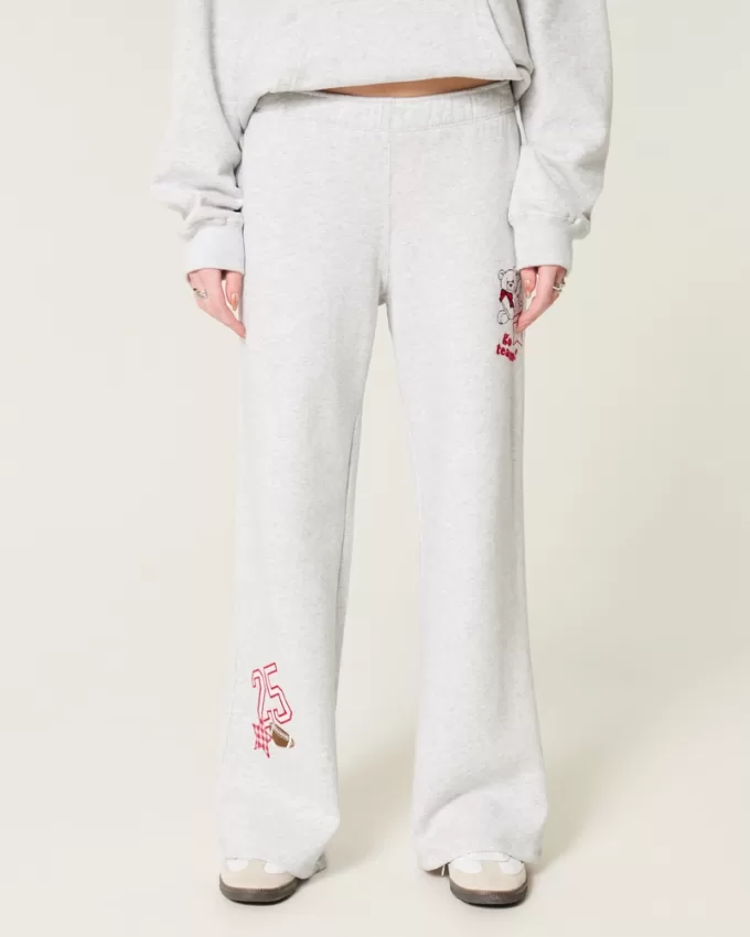 Sporty Graphic Wide-Leg Sweatpants,Sporty Graphic Wide-Leg Sweatpants Sporty Graphic Wide-Leg Sweatpants,Sporty Graphic Wide-Leg Sweatpants