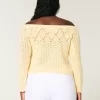 Stitchy Crochet-Style Off-the-Shoulder Sweater,Stitchy Crochet-Style Off-the-Shoulder Sweater Stitchy Crochet-Style Off-the-Shoulder Sweater,Stitchy Crochet-Style Off-the-Shoulder Sweater