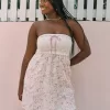 Strapless Crochet-Style Mix Mini Dress,Strapless Crochet-Style Mix Mini Dress Strapless Crochet-Style Mix Mini Dress,Strapless Crochet-Style Mix Mini Dress