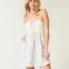 Strapless Crochet-Style Mix Mini Dress,Strapless Crochet-Style Mix Mini Dress Strapless Crochet-Style Mix Mini Dress,Strapless Crochet-Style Mix Mini Dress