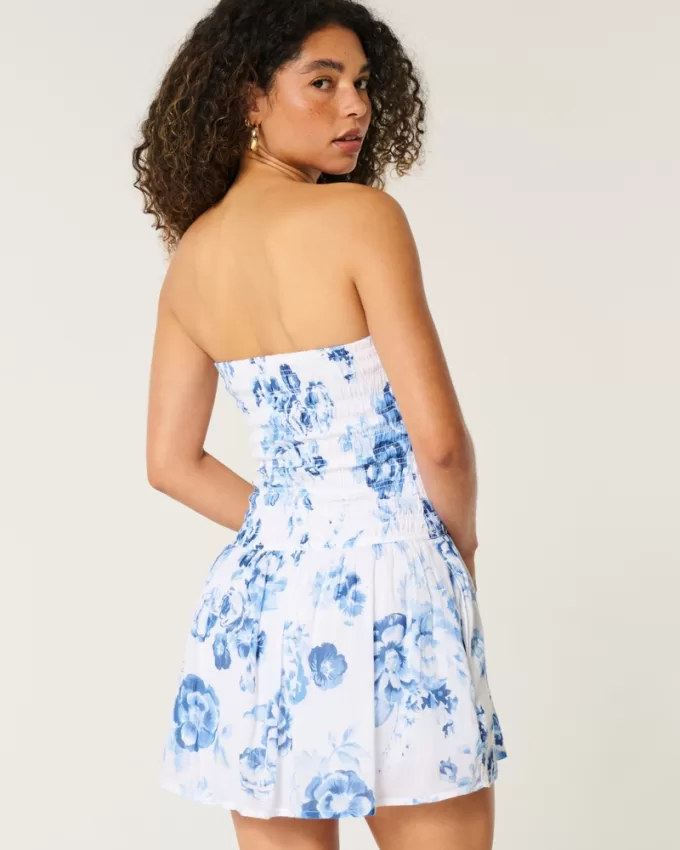 Strapless Smocked Skort Dress,Strapless Smocked Skort Dress Strapless Smocked Skort Dress,Strapless Smocked Skort Dress