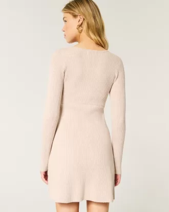 Sweater-Knit Skater Mini Dress,Sweater-Knit Skater Mini Dress