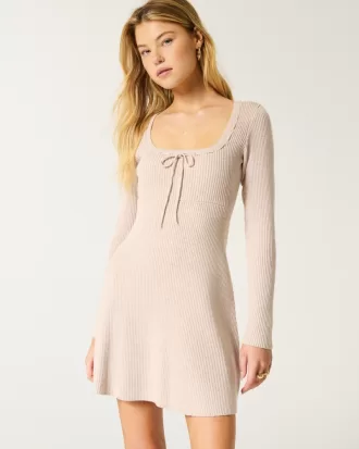 Sweater-Knit Skater Mini Dress,Sweater-Knit Skater Mini Dress