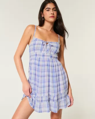 Tie Back Mini Skort Dress,Tie Back Mini Skort Dress