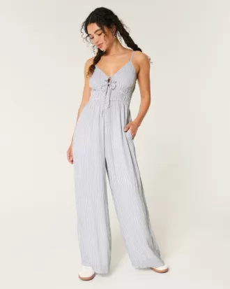 Tie-Front Jumpsuit,Tie-Front Jumpsuit