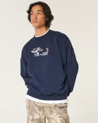 Tom and Jerry Graphic Crew Sweatshirt,Tom and Jerry Graphic Crew Sweatshirt Tom and Jerry Graphic Crew Sweatshirt,Tom and Jerry Graphic Crew Sweatshirt