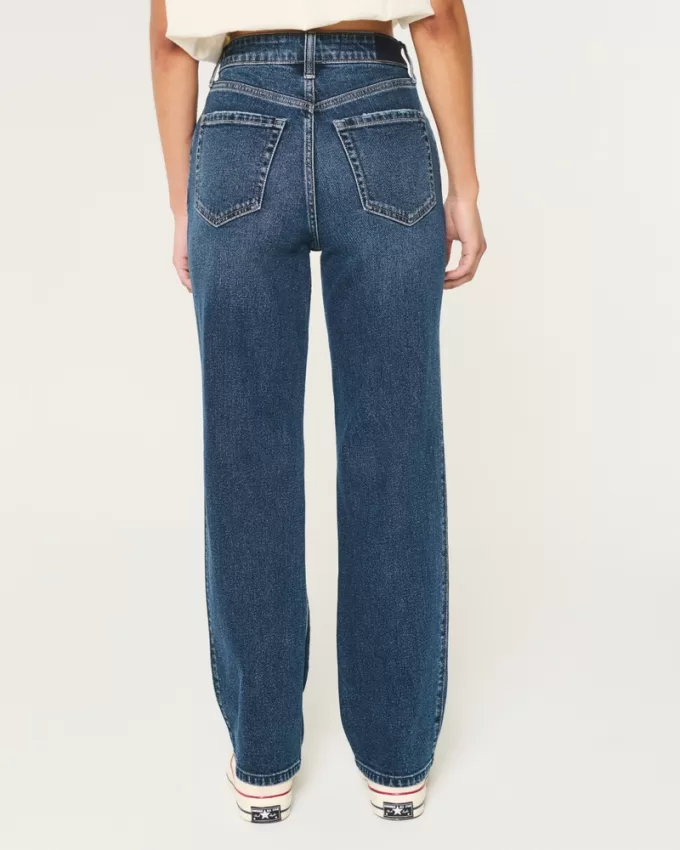 Ultra High-Rise Dark Wash 90s Straight Jeans,Ultra High-Rise Dark Wash 90s Straight Jeans