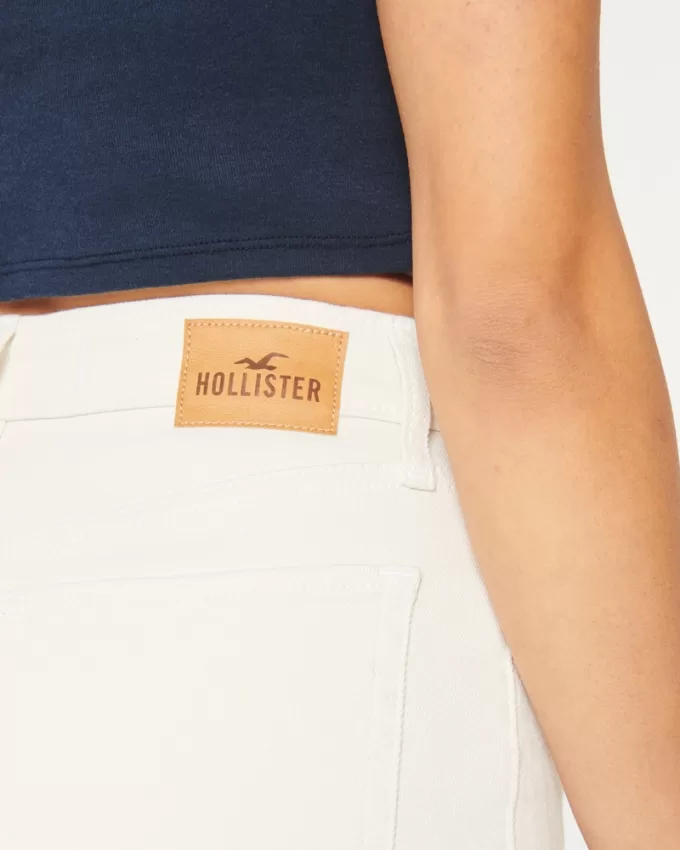 Ultra High-Rise White Denim Mom Shorts,Ultra High-Rise White Denim Mom Shorts Ultra High-Rise White Denim Mom Shorts,Ultra High-Rise White Denim Mom Shorts