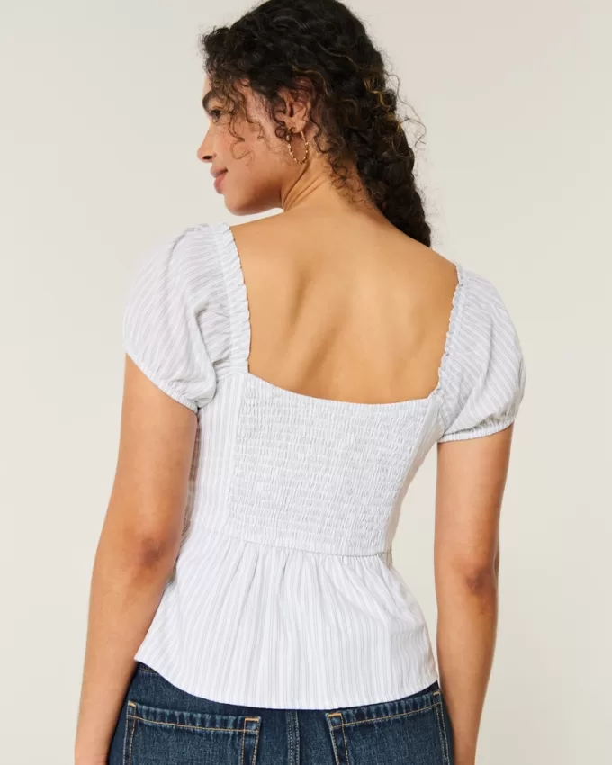 Voile Button-Through Blouse,Voile Button-Through Blouse Voile Button-Through Blouse,Voile Button-Through Blouse
