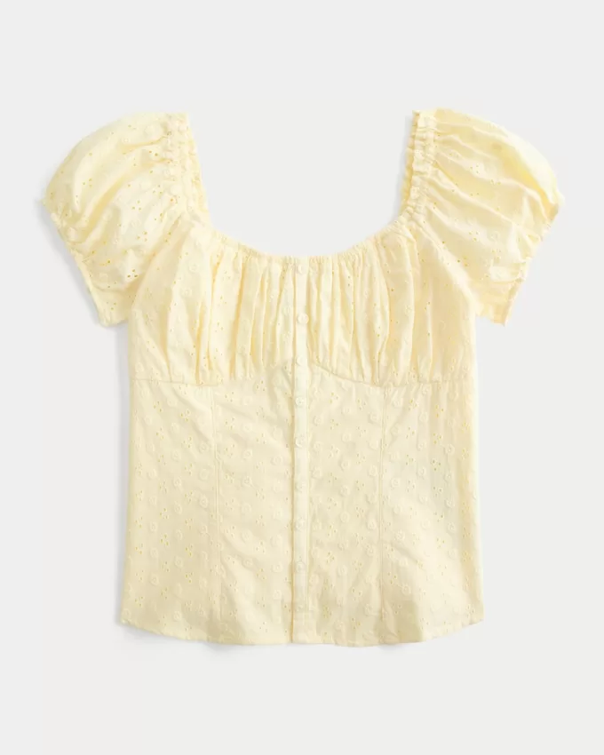 Voile Button-Through Blouse,Voile Button-Through Blouse Voile Button-Through Blouse,Voile Button-Through Blouse