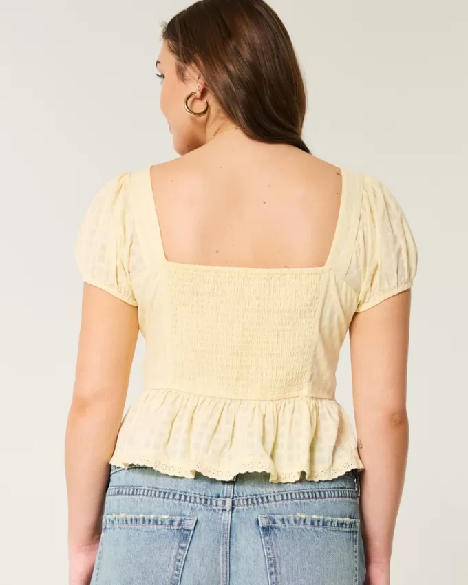 Voile Peplum Top,Voile Peplum Top Voile Peplum Top,Voile Peplum Top