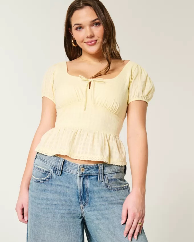 Voile Peplum Top,Voile Peplum Top Voile Peplum Top,Voile Peplum Top