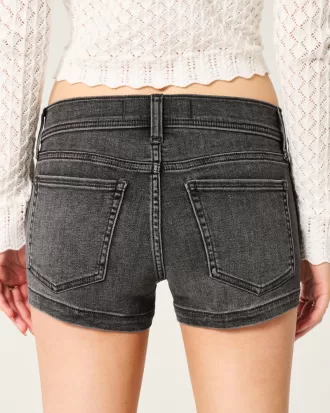 Washed Black Denim Shortie Shorts,Washed Black Denim Shortie Shorts Washed Black Denim Shortie Shorts,Washed Black Denim Shortie Shorts