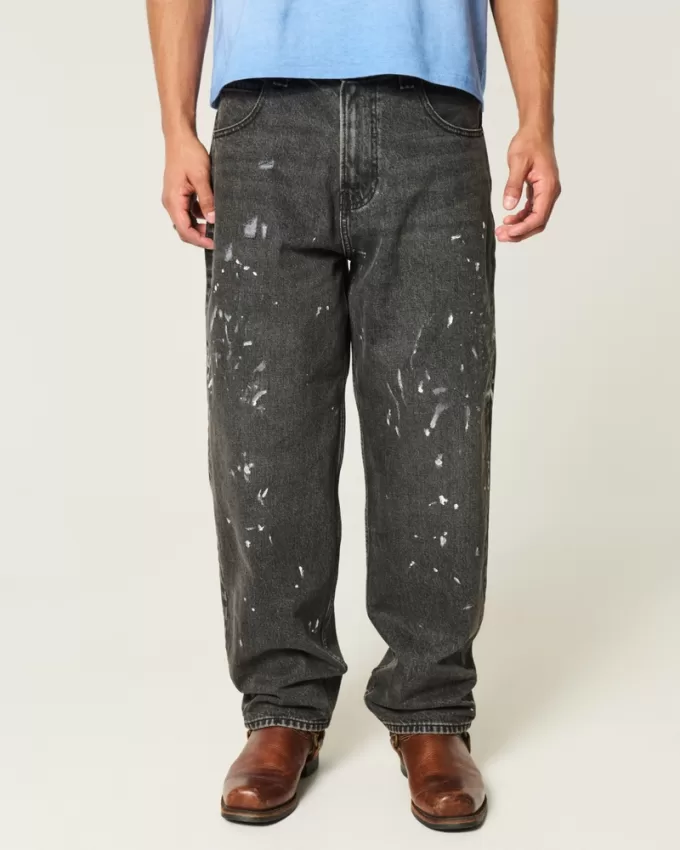 Washed Black Paint Splatter Baggy Skater Jeans,Washed Black Paint Splatter Baggy Skater Jeans Washed Black Paint Splatter Baggy Skater Jeans,Washed Black Paint Splatter Baggy Skater Jeans