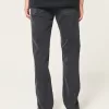 Washed Black Slim Straight Jeans,Washed Black Slim Straight Jeans