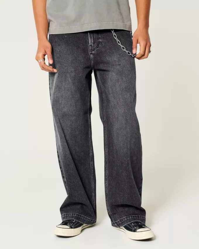 Washed Black Super Baggy Jeans,Washed Black Super Baggy Jeans